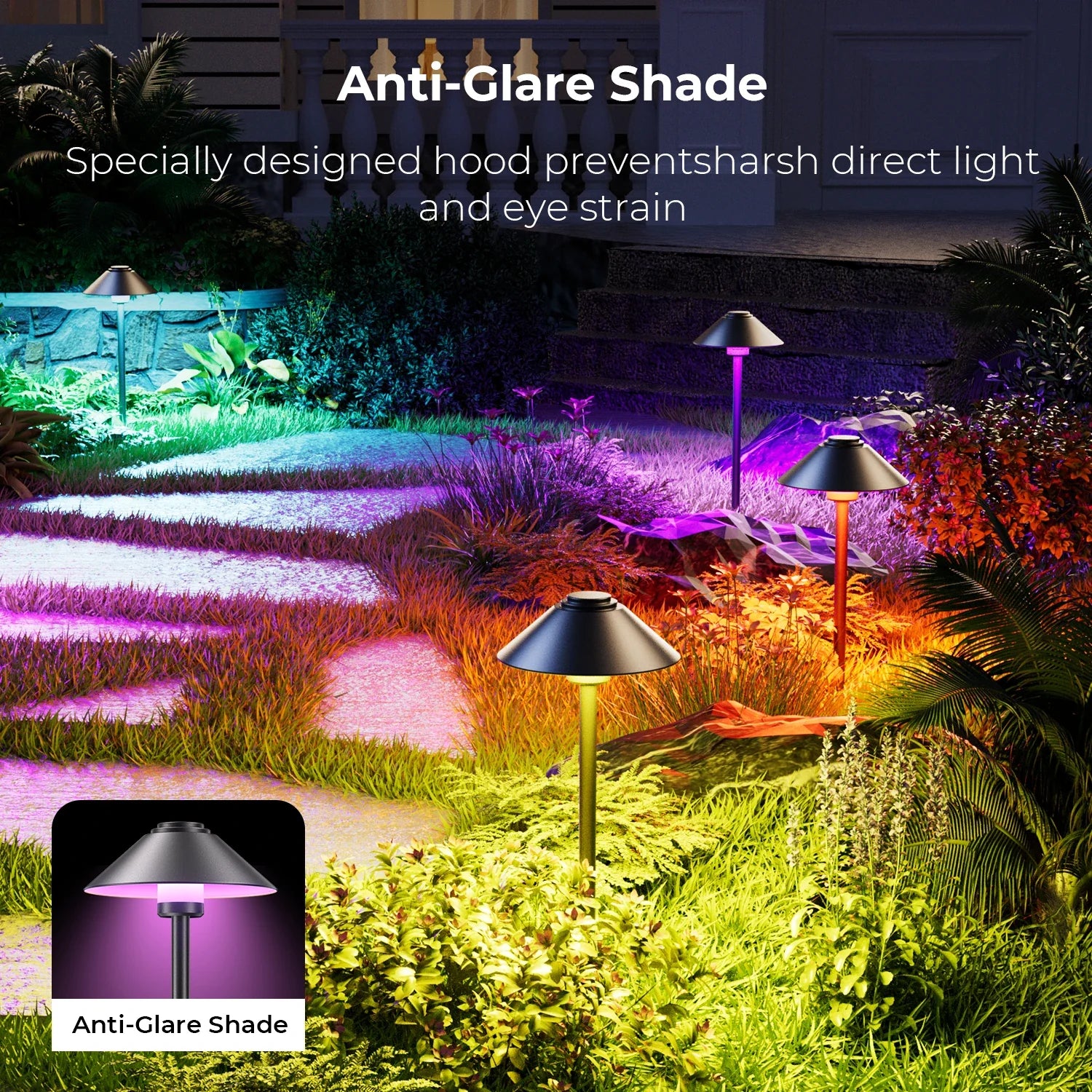 BeamWander LED (light emitting diode) lighting fixtures，Pathway Lighting Wired, IP65 Waterproof Light for Yard Lawn, 2-pack