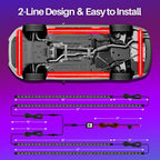 BeamWander Automobile Lights with App and Remote Control, 16 Million RGB Colors, 29 Preset Modes, Music & DIY Mode