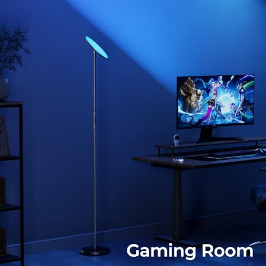 BeamWander Floor Standard Lamps for Living Room, 32W/3000LM Super Bright LED Floor Lamp with Remote Control, 69" Tall Standing Lamp with Stepless Dimmable, Modern Torchiere Corner Lamp for Bedroom, Office